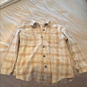Plaid women’s shirt - Cream and Brown